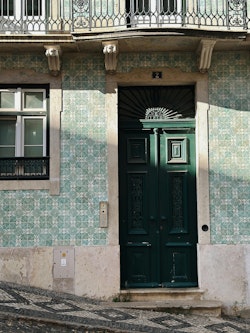 Traditional Portuguese Doorway with Azulejos