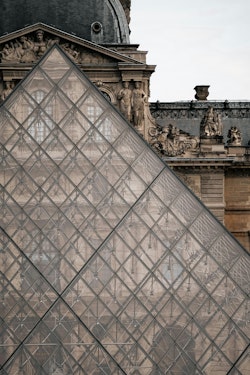 Louvre Pyramid and Historic Architecture in Paris