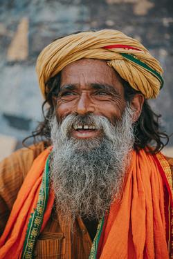 Close-Up Portrait of a Sadhu in India 